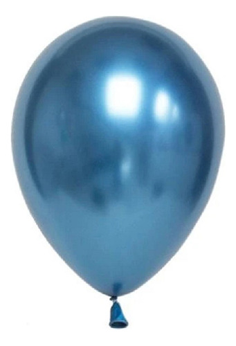 Globos Látex Cromo Metalizados R12 X 10 Cotillón Activarte Color Azul Cromo Cotillón Activarte