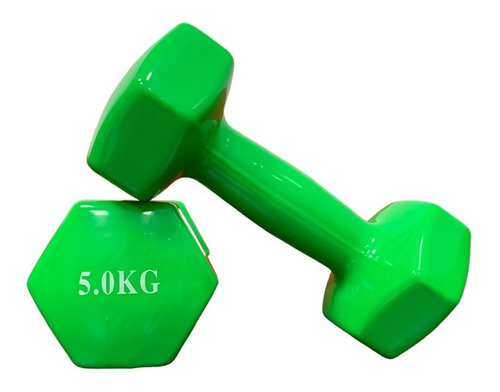 Imagen 4 de 5 de Set X 2 Mancuernas Encauchetadas Vinilo 5 Kg / 10 Lb