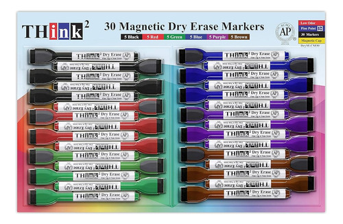 [30 Rotuladores - 6 Colores] Think2 Mini Marcadores Magnétic