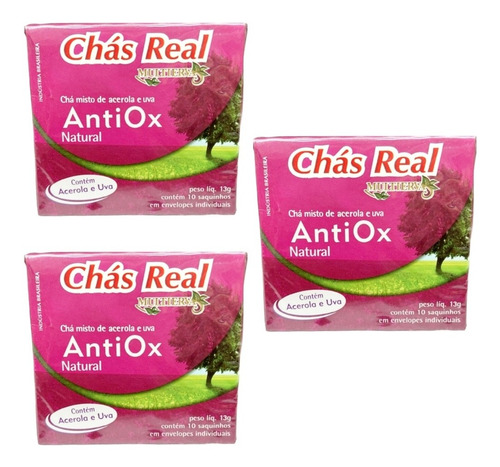 Chá Misto De Acerola E Uva Antiox Natural Chás Real Kit 39g