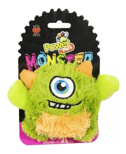 Brinquedo Pelúcia Monster Pets Powerpets Diminui Ansiedade Cor Verde