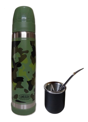 Termo Lumilagro Inox Camuflado + Mate N + Bomb 340 - Fdn Pp