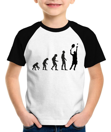 Camiseta Raglan Infantil Tênis Evolução Tenista Tennis