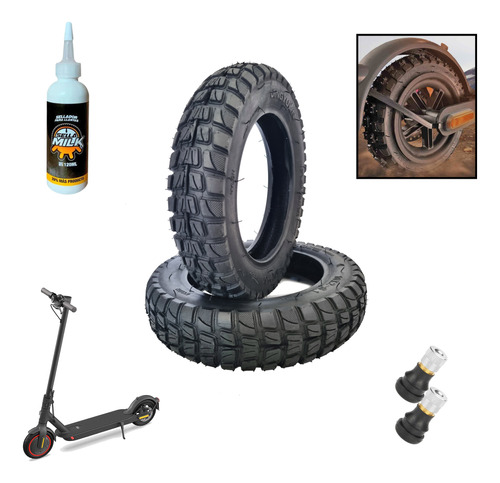 Kit Tubeless Todo Terreno 10x2 Para Scooter Antiponchaduras