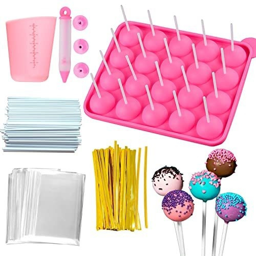 Molde Para Cake Pops - Kit De Silicona Con Medidor Y