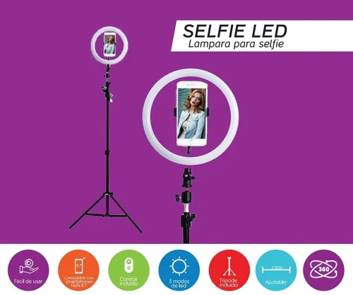 Circulo Selfie Aro De Luz Lampara Tripode Tiktok Streaming