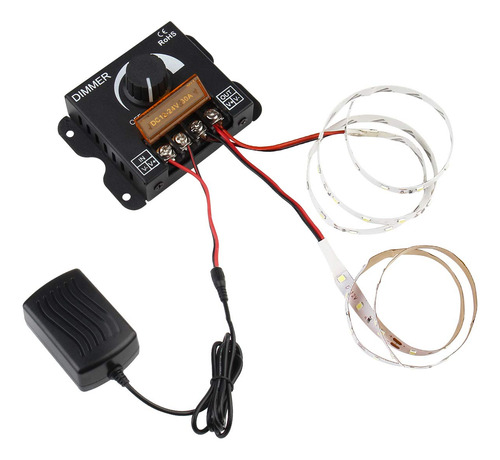 Regulador De Atenuación De Luz Led Dc12v-24v 30a Pwm R...