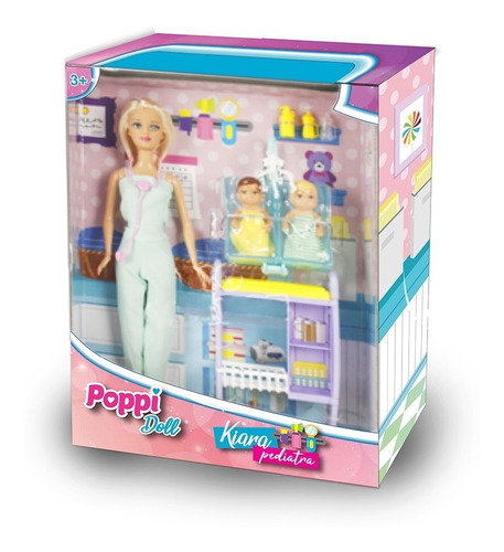Muñeca Kiara Pediatra Poppi Doll + Accesorios Pc
