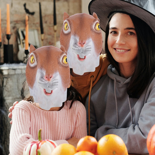 Xyx1 Disfraz Ardilla Halloween, Personaje Con Máscara Látex