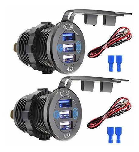 Versión 12v Usb Aluminio Salida De 12v 24v 36w 3 Usb Q...