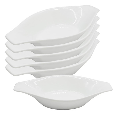 Au Gratin Juego 6 Plato Parahornear Porcelana Blanca Fina 16