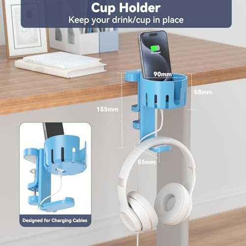Colgador De Auriculares Kdd 2 En 1 Con Soporte Para Taza De