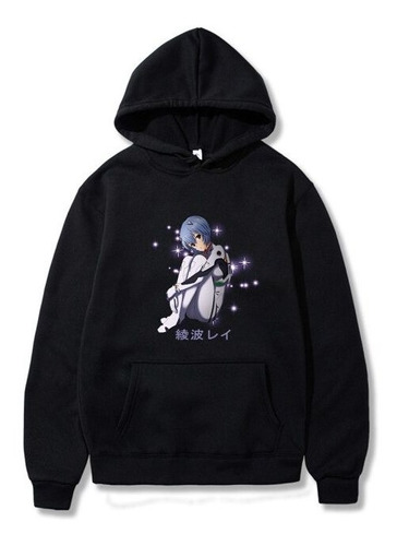 Moda Harajuku Japonesa Anime Rei Ayanami Sudadera Evangelio