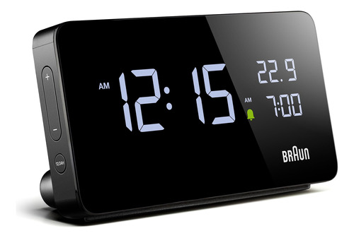 Braun Reloj Despertador Digital Con Pantalla Lcd, 2 Puertos.