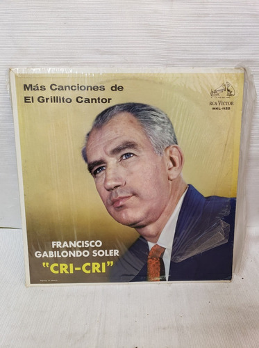 Mas Canciones De El Grillito Cantor Disco Lp Vinilo Acetato