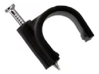 Grapa De Pared Diámetro Interno 5 Mm Altura 6 Mm Bolsa 50 Pz Negro