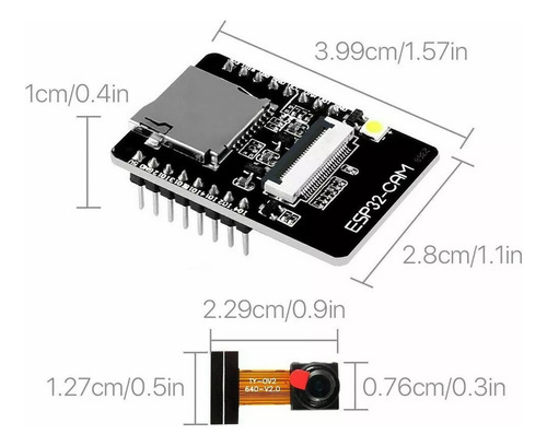 Placa Desarrollo Esp32-cam Ov2640 + Kit Programador