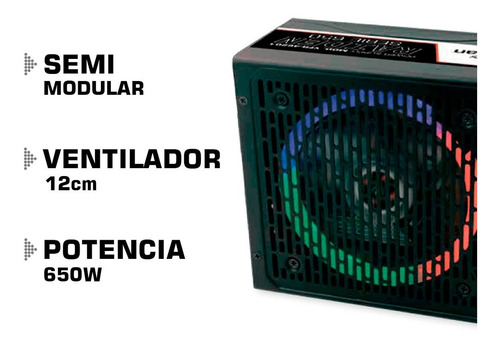 Fuente de poder para PC YeYian Serie 650 YFR-46201 650W negra 115V/230V