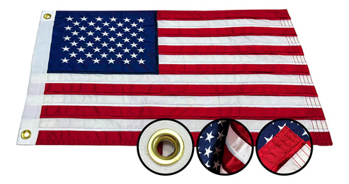 Aurofla Bandera De Barco, Bandera Estadounidense De 12 X 18