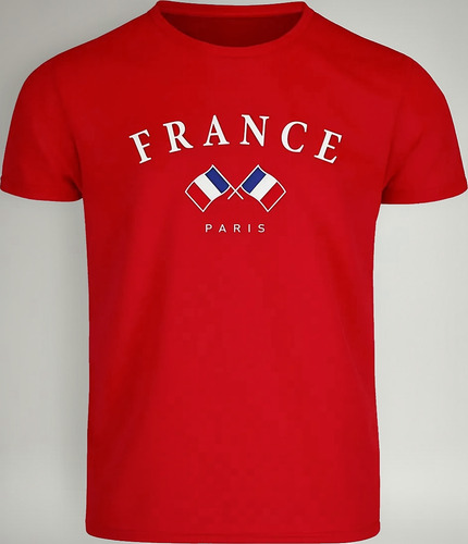 Playera Con Diseño Estampado Bandera Francia Paris