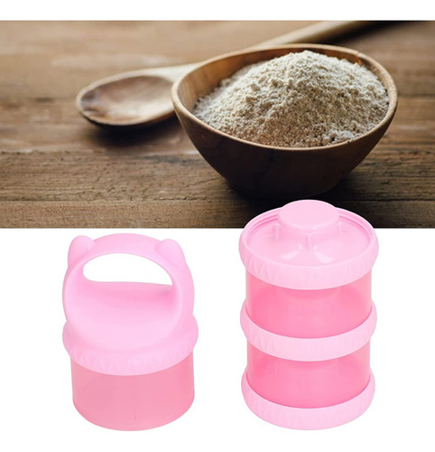 Contenedor Dispensador Leche Polvo Biberones 3 Niveles 2 Pzs