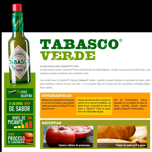 Imagen 3 de 8 de Salsa Picante Tabasco Mild 60ml Pimiento Verde Suave Jalapen