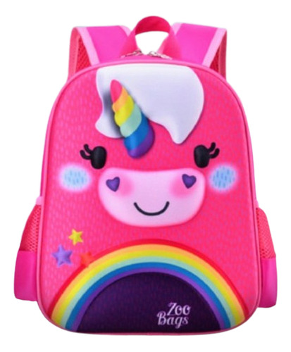 Mochila Escolar Animales Zoo Preescolar Con Luz 3d