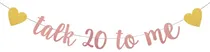 Comprar Cartel Papel Purpurina Oro Rosa Texto Ingl  Talk 20 Me  Para