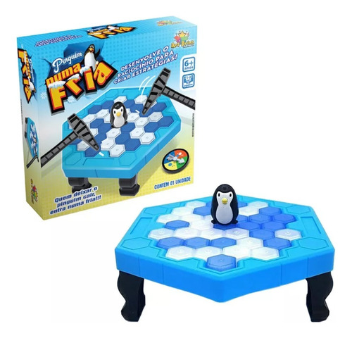 Jogo De Mesa Quebra Gelo Do Pinguim Numa Fria Criança Natal