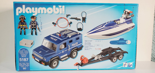 Playmobil 5187 Carro Policía Con Remolque Y Lancha Swat (Usado)