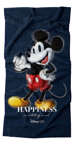 Toalla Premium Para Baño 75x147 Cm Mickey Disney 100 Color Azul