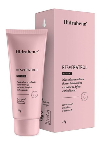 Resveratrol Noturno Antioxidante Facial Hidrabene 30g Momento de aplicação Noite Tipo de pele Todo tipo de piel