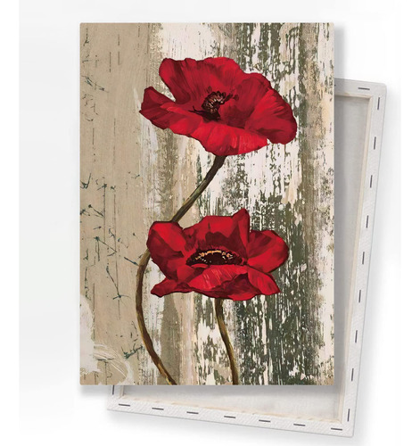 Bacjuopldart Lienzo Decorativo De Pared De Amapola Roja, Cua