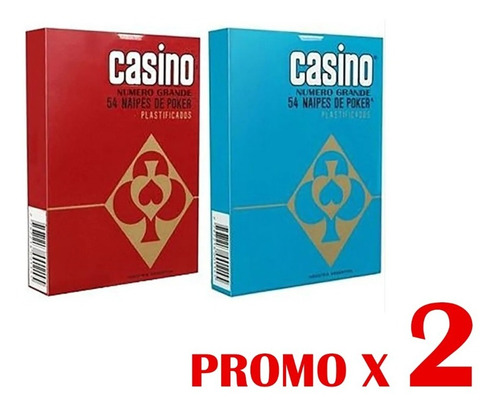 Casino Poker Cartas Naipes 54 Uni Plastificado Numero Grande