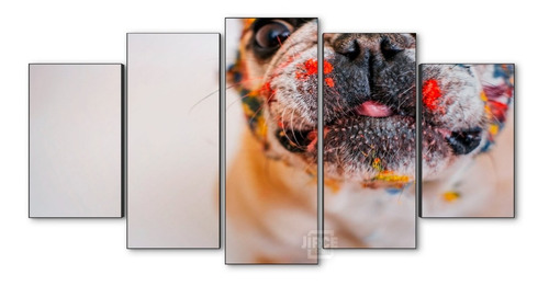 Cuadro Decorativo Moderno Perro Buldog Fránces Jd-0026 Xl Quíntuple 150x80 Cm Sin Marco