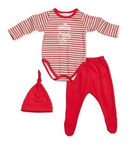 Conjunto De Bebe Body Con Estampa, Pelele Y Gorrito.