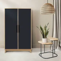 Comprar Ropero Juvenil Flak 2 Puertas Color Duna\u002Fnegro Tu Mesita