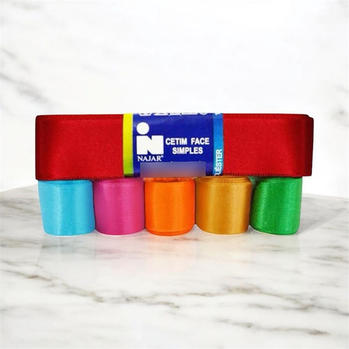 Fita De Cetim Najar N°5 22mm X 10mts Cores