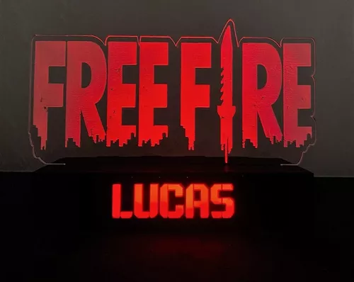 Abajur Luminária Free Fire Freefire Personalizado Com Nome