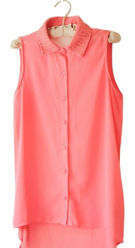 Blusa Fiesta, Wados, Fashion, Gasa, Coral, Brillos, Talla M