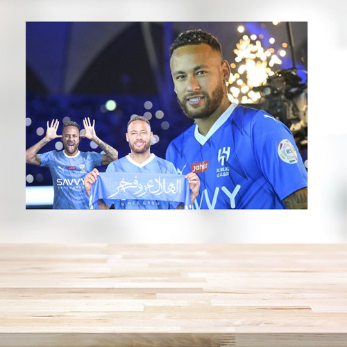 Panel de fiesta de Neymar Al - Hilal en lona duradera y ojales