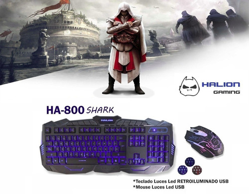 Kit Gamers 2-1 Shark Ha-800 (teclado,mouse)