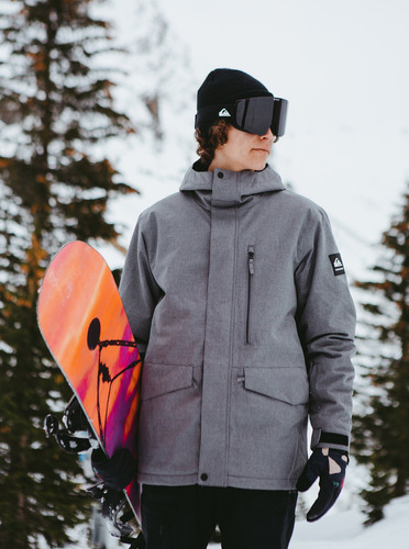 Campera Nieve Hombre Quiksilver Mission Gris Ski Snowboard M