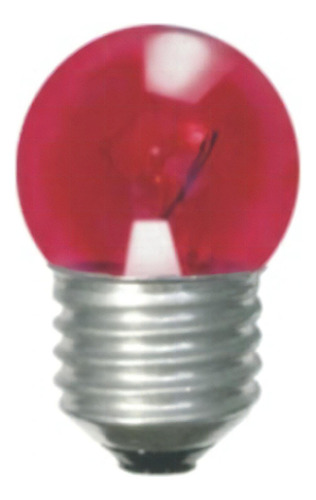 Lampada Bolinha Incandescente Sadokin 7w 127v Vermelha