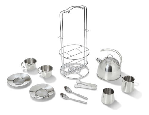 Juego De Té En Acero Inoxidable Con Soporte De Almacenaje