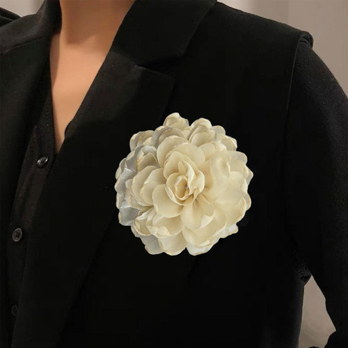 2 Elegante Broche De Flores Para Mujer, Horquilla, Beige