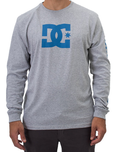 Imagen 1 de 3 de Remera Ml Star Dcshoecousa (gri) Dc