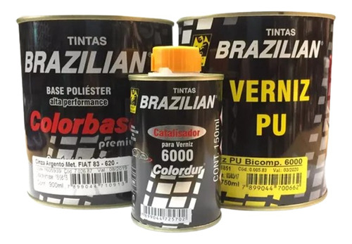 Pintura Gral Auto Fondo+ Base Steel+ Barniz Kit 3x900ml P0