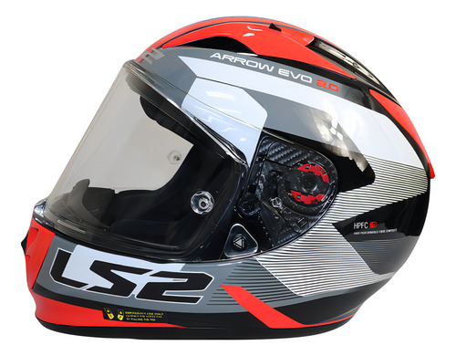 Capacete Ls2 Ff 323 Arrow R Evo Compete Tricomposto Tamanho Do Capacete 56 Tamanho 56 Cor Vermelho\cinza\preto Desenho Solid