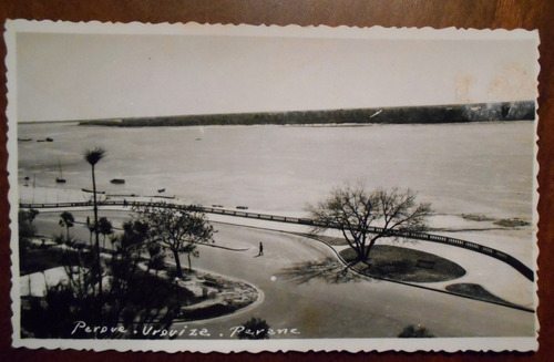 Foto Postal Antigua Parque Urquiza Rio Parana Argentina 1942